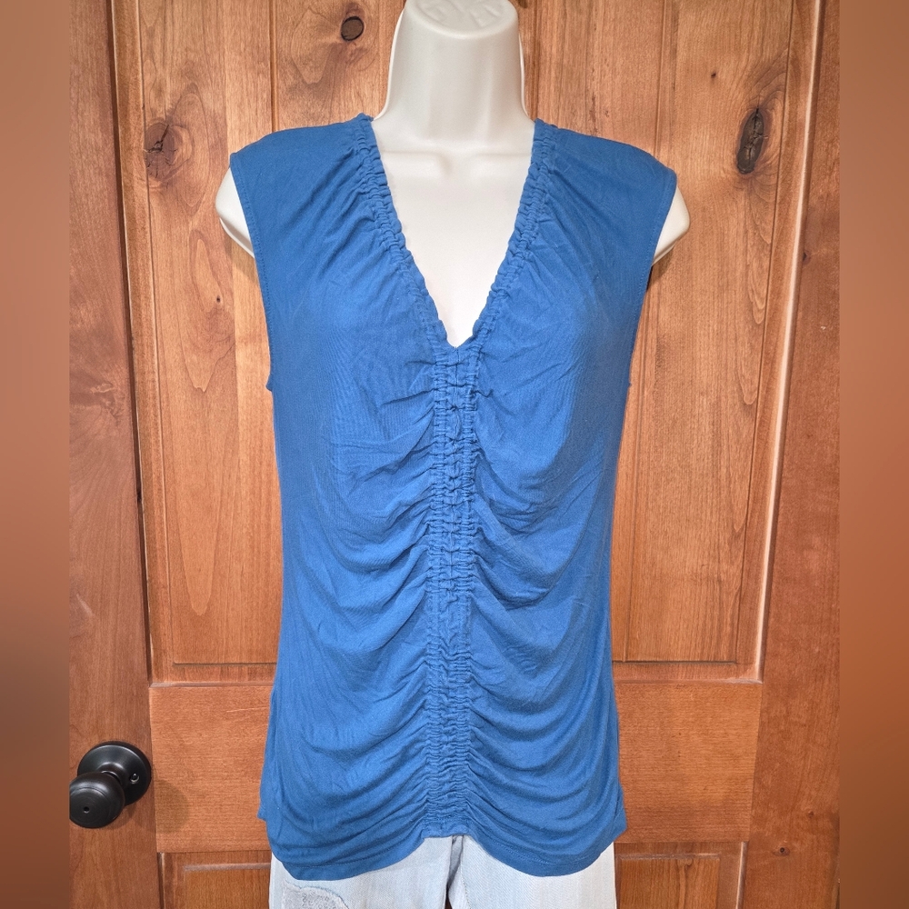 Ann Taylor Blue Ruched Tank‎ Top
